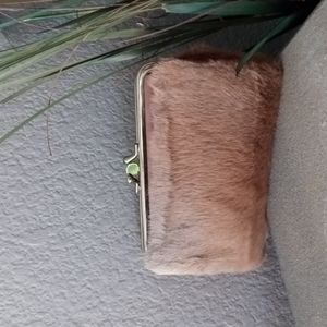 Vintage 1970's LISPEER Women's Kangaroo Fur Wallet / Clutch Purse.